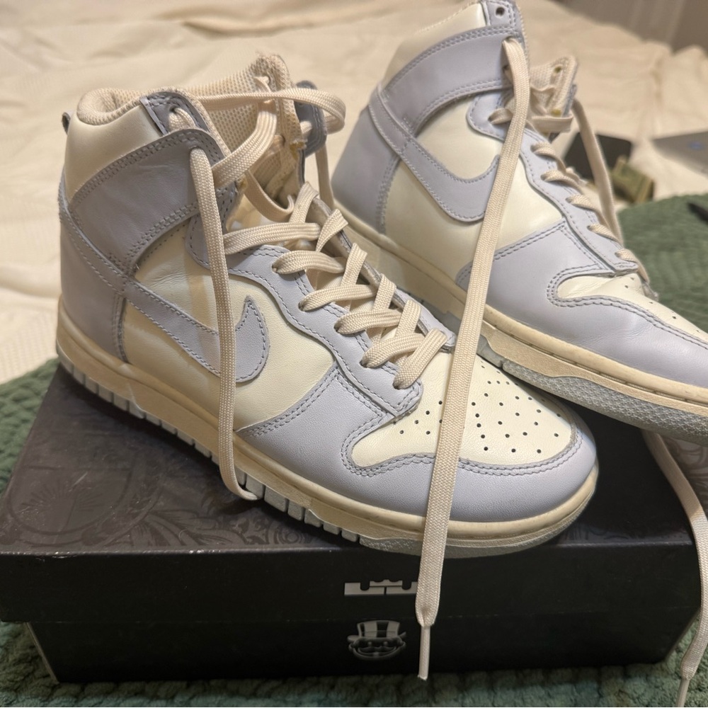 Nike Men's High-Top Sneakers - Cream and Gray
